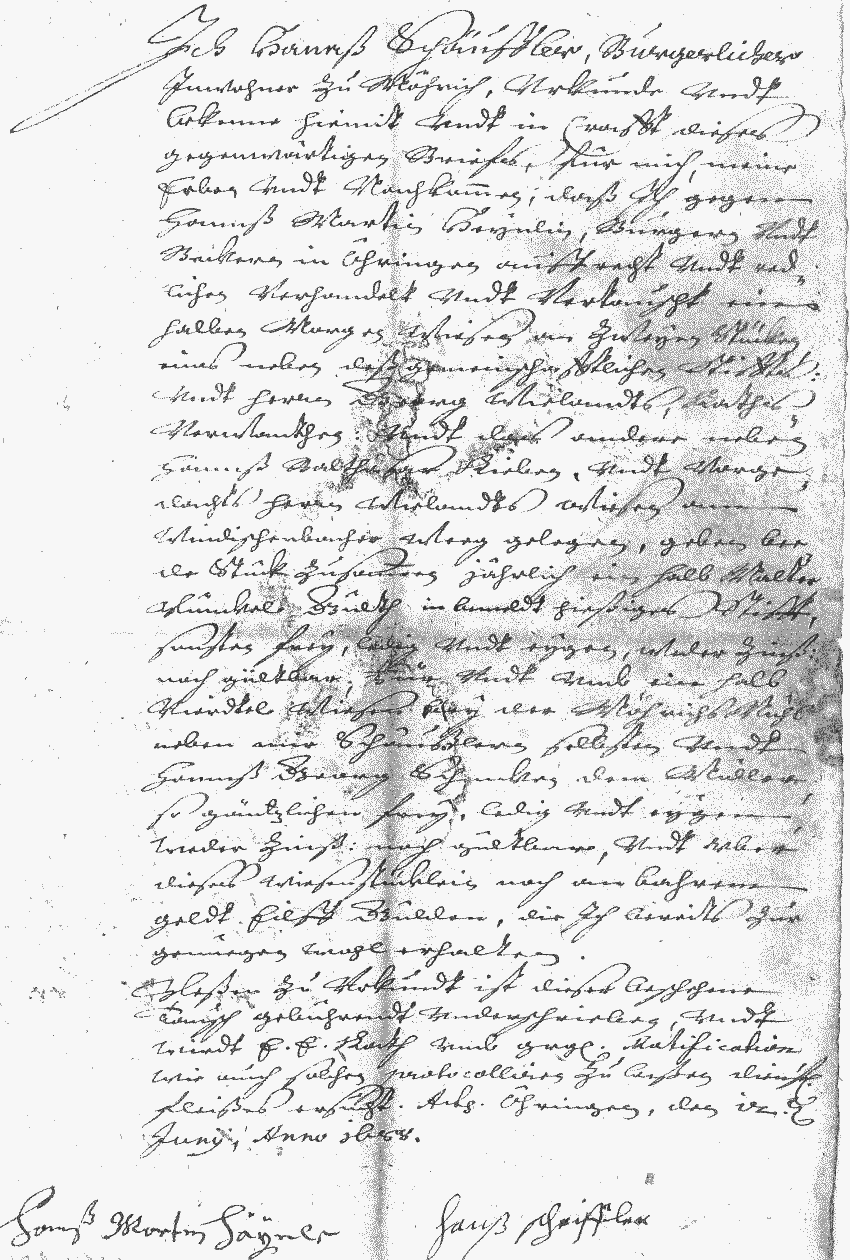 Kaufbrief von 1688