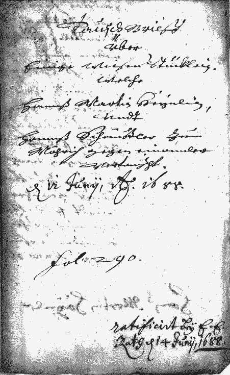 Kaufbrief v0n 1688
