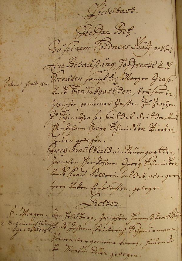 Eintrag im Gültbuchbuch von 1684 Bd.83 Fol.29 Seite 2