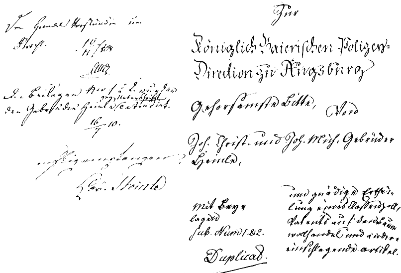 Beantragung eines Klassen-Zoll-Patents 1808