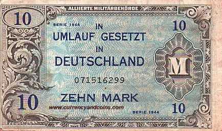 von der Allierten Militärbehörde in Umlauf gebracht