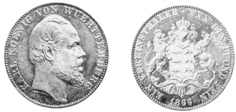 Württemberg, König Karl, Vereinstaler 1866