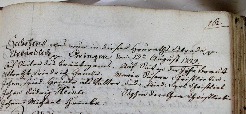 Ehevertrag 1783