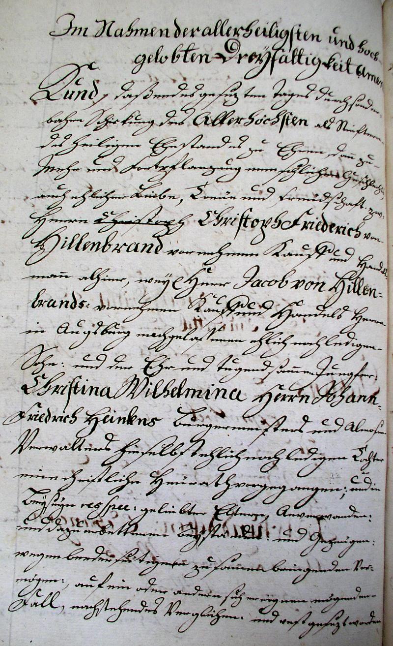 Ehevertrag 1784