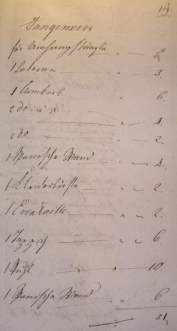 Inventarium zur Real-Abtheilung", 1812