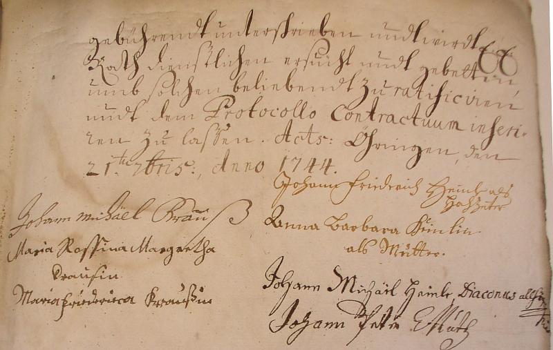 Kauf-Brief 1744