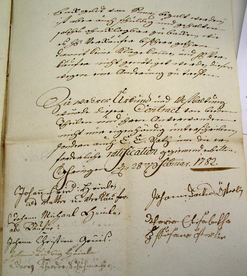 Kauf-Brief 1782