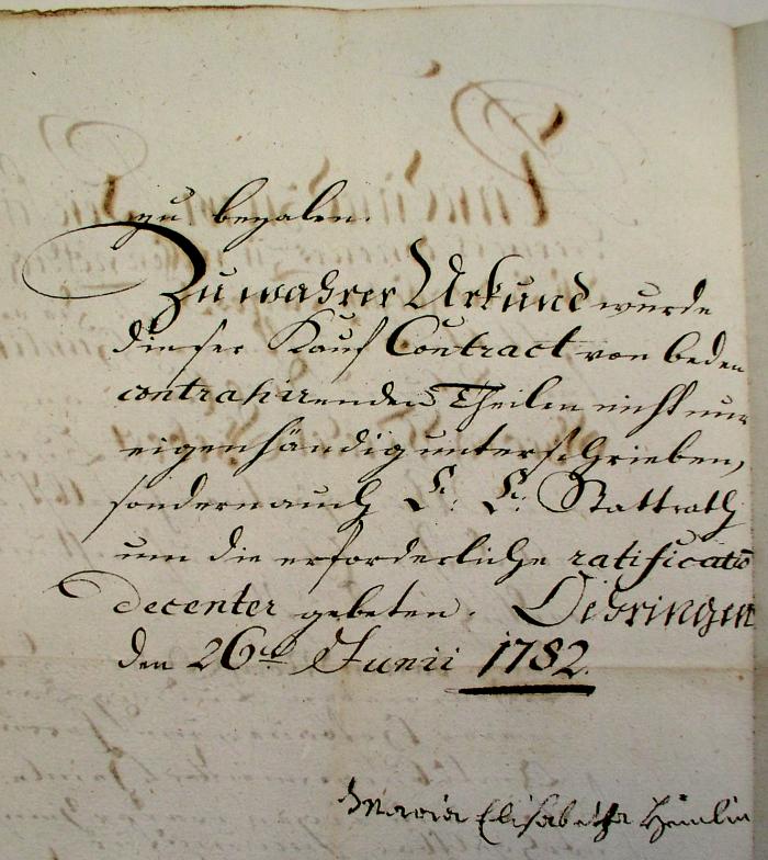 Kauf-Brief 1782