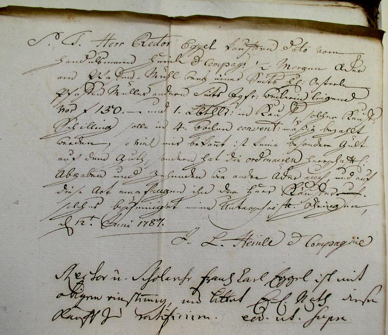 Kauf-Brief 1787