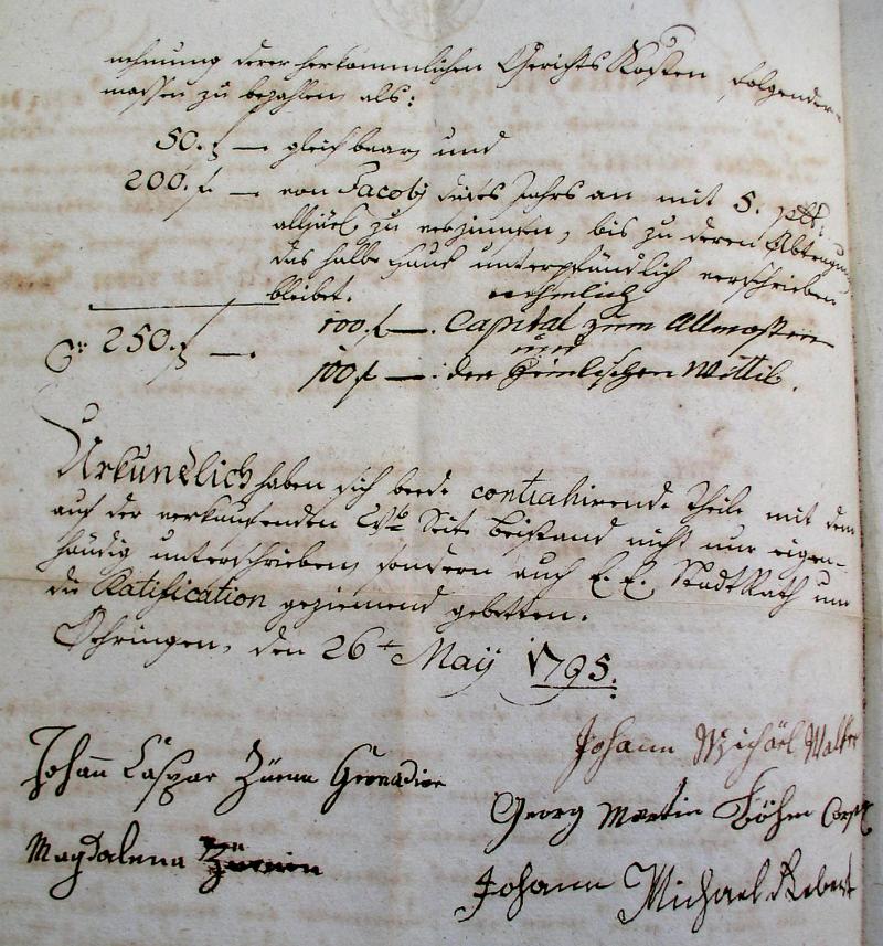Kaufbrief von 1795