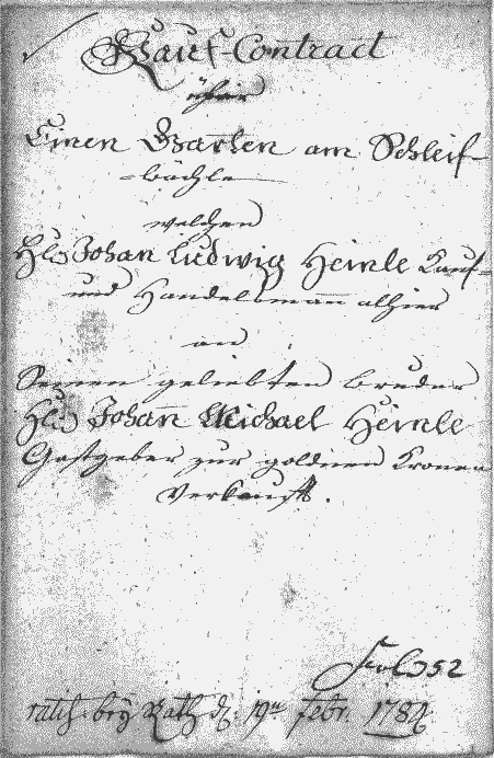 Kaufbrief von 1783