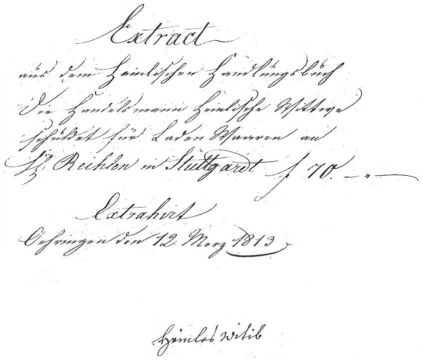 Kaufbrief von 1813