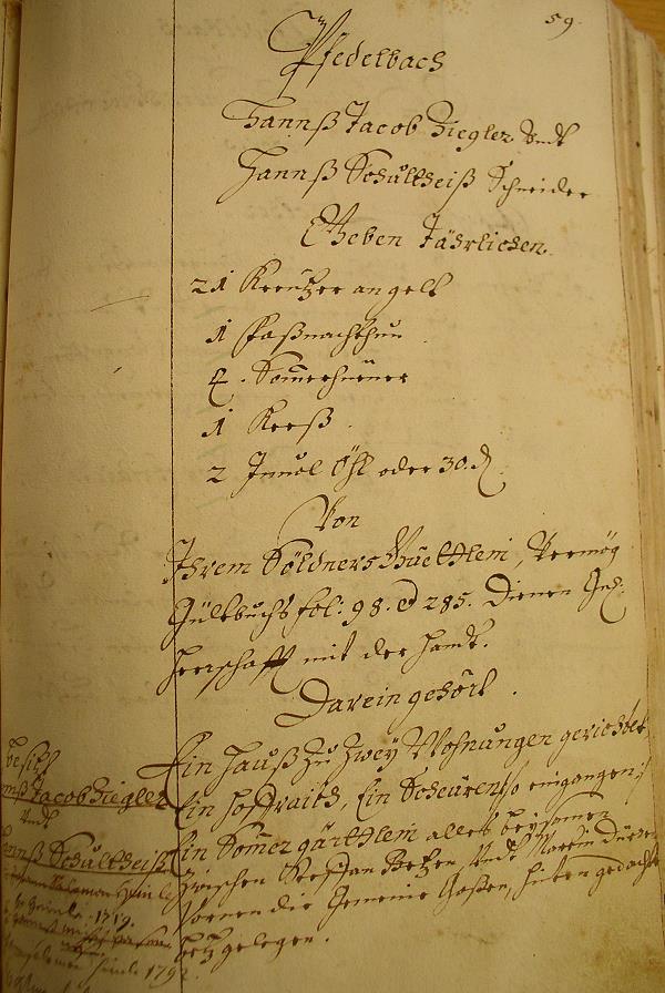Eintrag im Gültbuchbuch von 1684 Bd.83 Fol.59