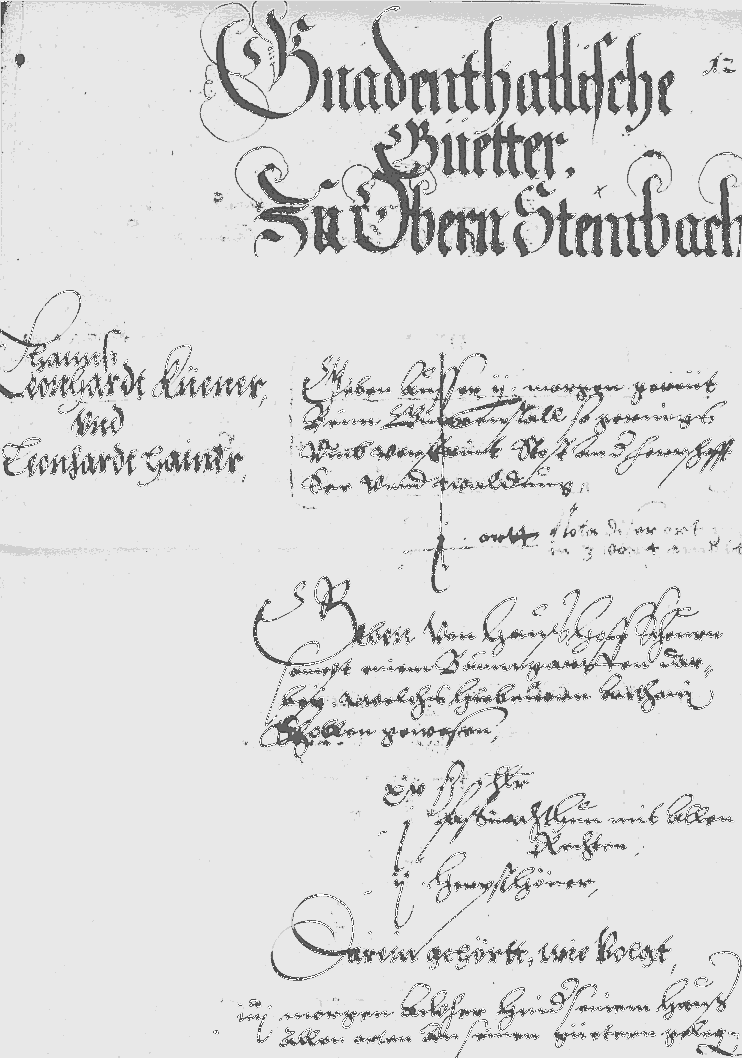 Gnadentaler Lagerbuch zu Obersteinbach von 1604-1605