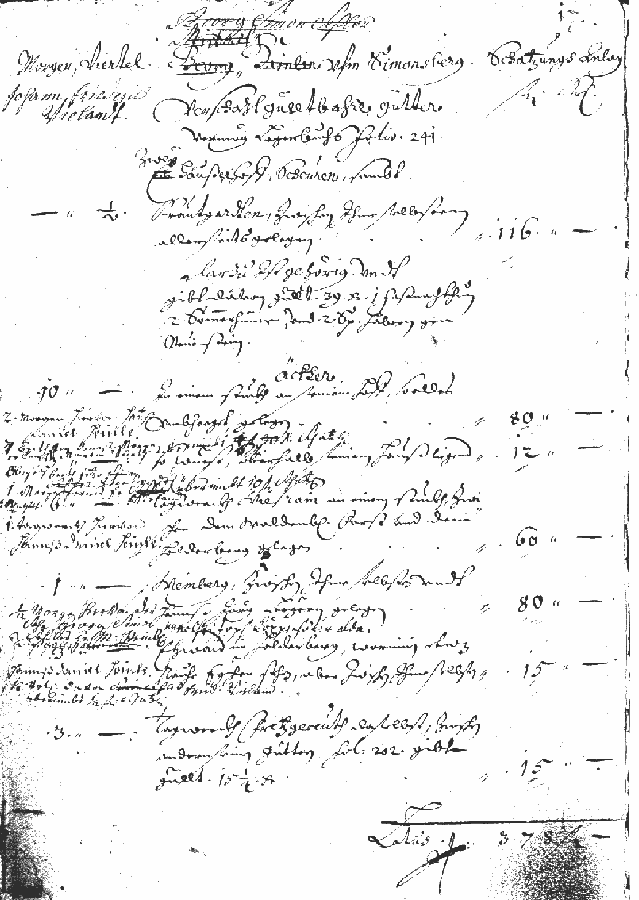 Schatzungsbuchauszug von 1680 - Simonsberg
