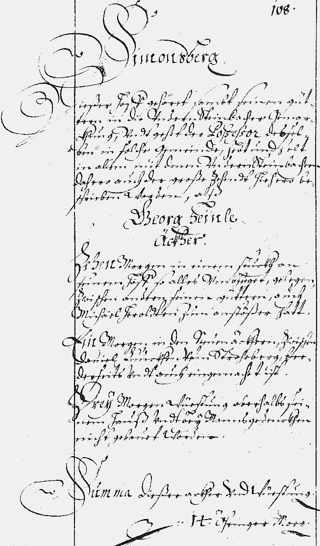 Eintrag im Schatzungsbuch von 1680 Bd 129 Folio 108